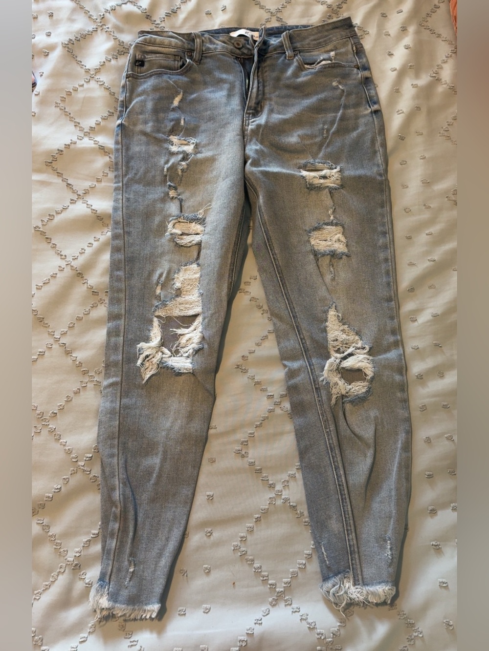 Kan Can Distressed Light wash Women's Skinny Jeans